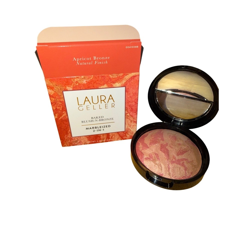 Laura Geller Blush-N-Bronze Apricot Bronze Marbleized Natural Finish 0.30oz NIB